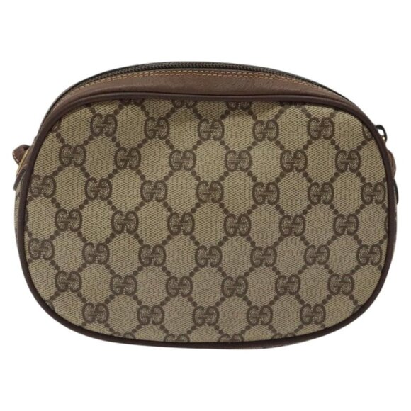 GUCCI GG Supreme Web Sherry Line Shoulder Bag PVC Beige Auth - Picture 3 of 16